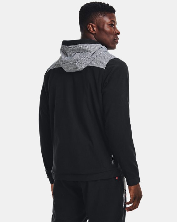 Sweat à capuche entièrement zippé UA RUSH™ Fleece Geo pour homme, Black, pdpMainDesktop image number 1